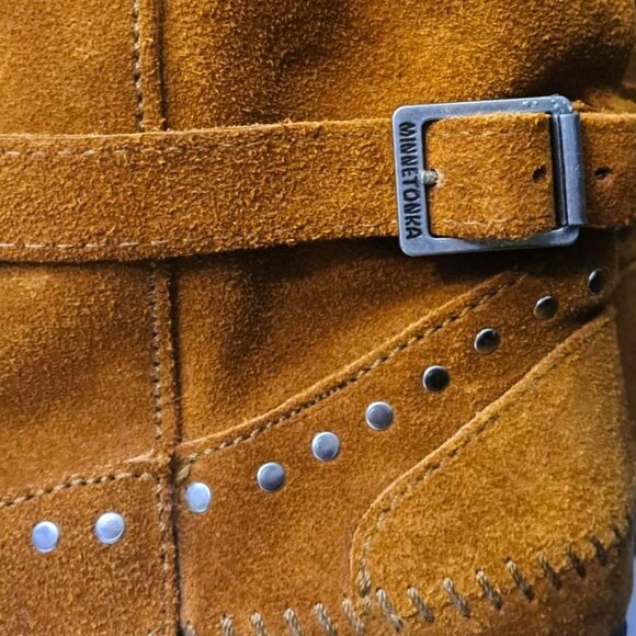 Authentic Minnetonka Genuine Leather Boots w/ Reversible Straps - Used Like New - Picture 11 of 11